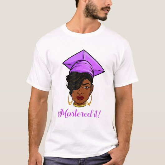 マスターの学位マスターで黒の女王をマスター Tシャツ (正面)
