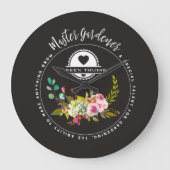 マスターの庭師、園芸ギフト。 緑親指 ラージ壁時計 (正面)