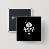 マスターのBaiterのおもしろいな魚釣りの漁師の海の海 缶バッジ (正面&裏面)