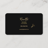 マスターエレガントヘアスタイリスト黒と金ゴールド 名刺 (裏面)