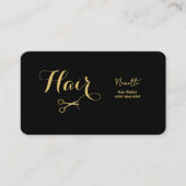 マスターエレガントヘアスタイリスト黒と金ゴールド 名刺 (正面)