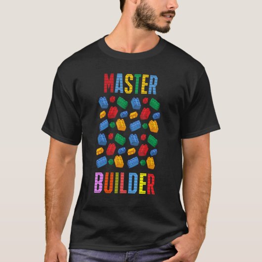 マスターカッコいいビルダ建物ブロックマスター構築 Tシャツ (正面)
