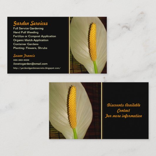 マスターガーデナーピースリリーの名刺 名刺 (正面/裏面)