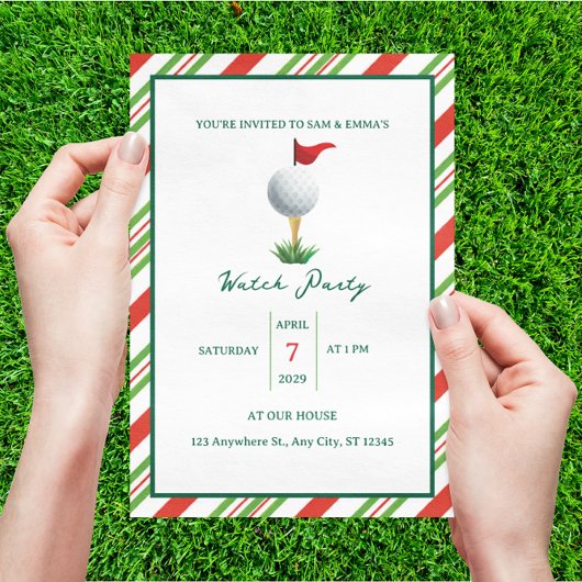 マスターゴルフウォッチ視聴パーティの招待状 招待状