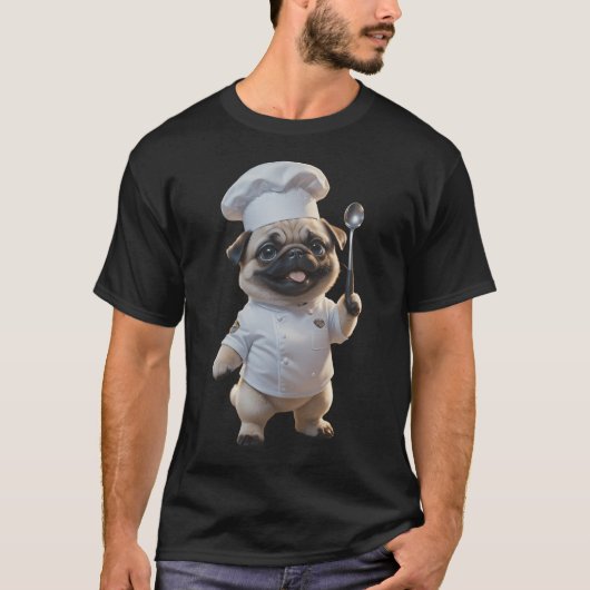 マスターシェフのパグ犬 Tシャツ (正面)