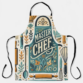 マスターシェフエプロンデザイン鮮やか：キッチンアート エプロン