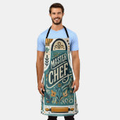 マスターシェフエプロンデザイン鮮やか:キッチンアート エプロン (着用した状態)