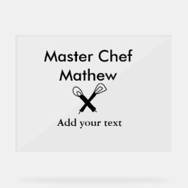 マスターシェフキッチンベーカリー調理師追加文字名cutl アクリルサイン