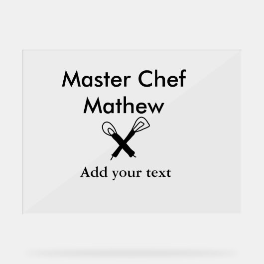 マスターシェフキッチンベーカリー調理師追加文字名cutl アクリルサイン (正面)