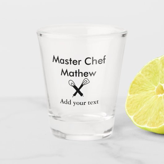 マスターシェフキッチンベーカリー調理師追加文字名cutl ショットグラス (正面)