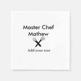 マスターシェフキッチンベーカリー調理師追加文字名cutl スタンダードカクテルナプキン