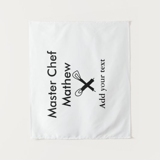 マスターシェフキッチンベーカリー調理師追加文字名cutl タペストリー (正面)