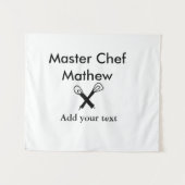 マスターシェフキッチンベーカリー調理師追加文字名cutl タペストリー (正面(横))