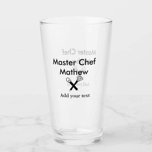 マスターシェフキッチンベーカリー調理師追加文字名cutl タンブラーグラス (正面)