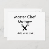 マスターシェフキッチンベーカリー調理師追加文字名cutl ポストカード (正面/裏面)