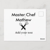 マスターシェフキッチンベーカリー調理師追加文字名cutl ポストカード (裏面)