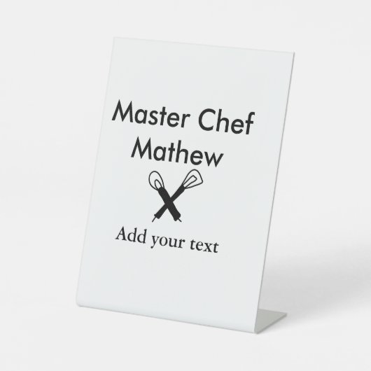 マスターシェフキッチンベーカリー調理師追加文字名cutl 台座サイン (正面)
