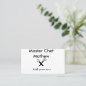 マスターシェフキッチンベーカリー調理師追加文字名cutl 名刺 (スタンド正面)