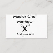 マスターシェフキッチンベーカリー調理師追加文字名cutl 名刺 (裏面)