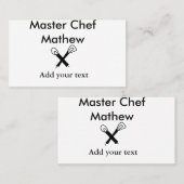 マスターシェフキッチンベーカリー調理師追加文字名cutl 名刺 (正面/裏面)