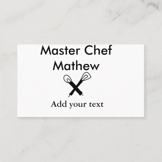 マスターシェフキッチンベーカリー調理師追加文字名cutl 名刺 (正面)