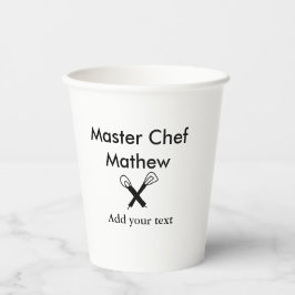マスターシェフキッチンベーカリー調理師追加文字名cutl 紙コップ
