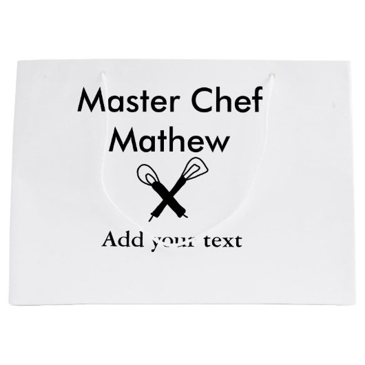 マスターシェフ キッチン ベーカリー クック 追加テキスト名 カット ラージペーパーバッグ (正面)
