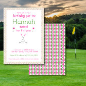 マスターズパーティーグリーンピンク誕生日招待状 招待状