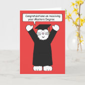 マスターズ学位おめでとう猫好き カード (黄色い花)