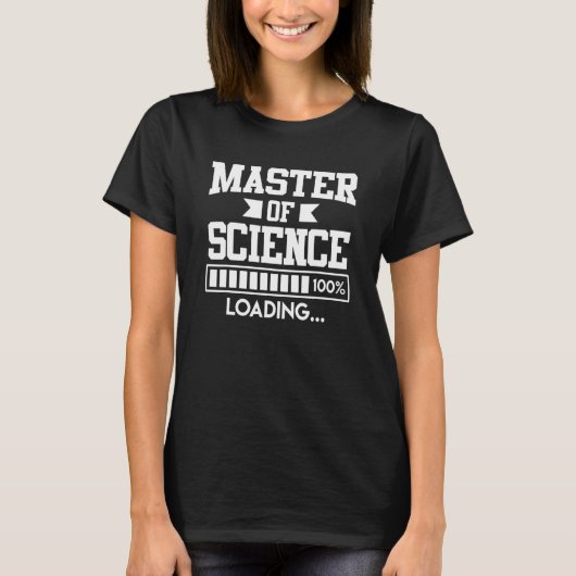 マスターズ学位のロード完了したMaster of Science Tシャツ (正面)