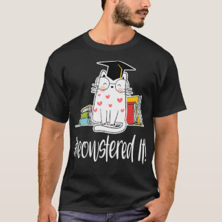 マスターズ学位卒業猫好きおもしろいソーシャルW Tシャツ