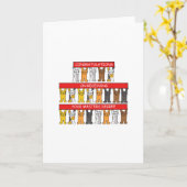 マスターズ・ディグレおめでとう漫画の猫 カード (黄色い花)