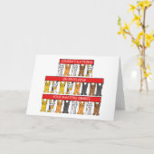 マスターズ・ディグレおめでとう漫画の猫 カード (黄色い花)