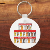 マスターズ・ディグレおめでとう漫画の猫 キーホルダー (正面)