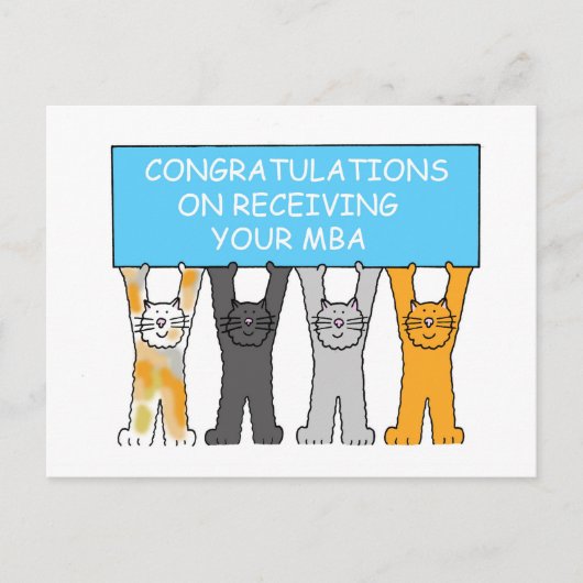 マスターズ・ディグレおめでとう漫画の猫 ポストカード (正面)