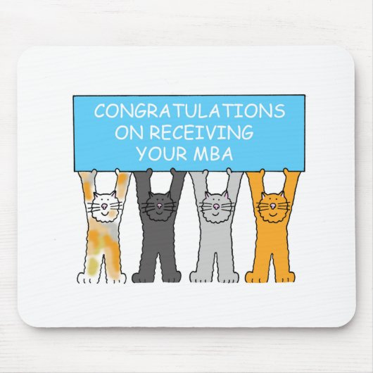 マスターズ・ディグレおめでとう漫画の猫 マウスパッド (正面)