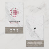 マスターソムリエワインバレルマーブルウッドトリム 名刺 (正面/裏面)