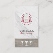 マスターソムリエワインバレルマーブルウッドトリム 名刺 (正面)