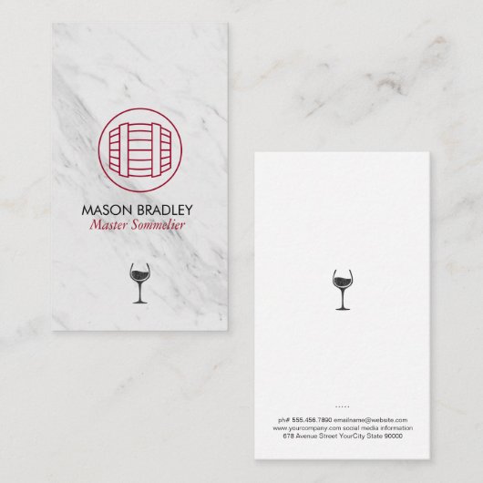 マスターソムリエワインバレルマーブル 名刺 (正面/裏面)