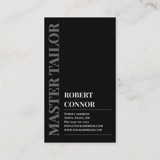 マスターテーラークラシックブラックタキシドブティック 名刺 (裏面)