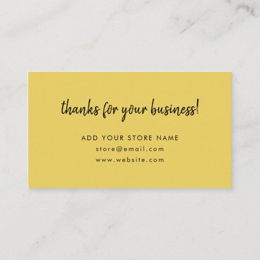 マスタードありがとう |イエローミニマモダンリスト店 割引カード (裏面)