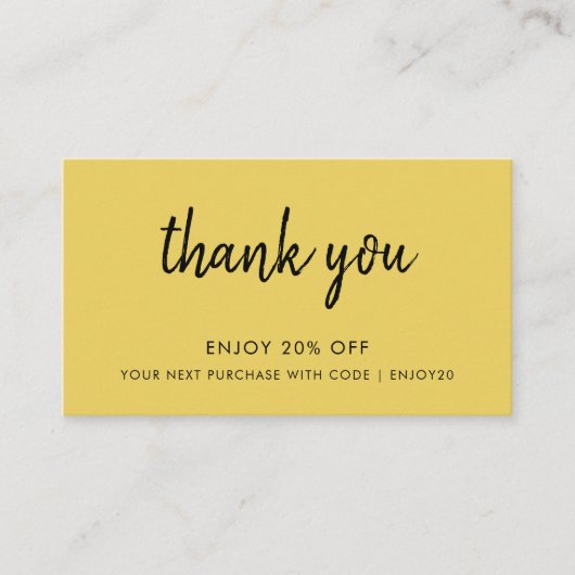 マスタードありがとう |イエローミニマモダンリスト店 割引カード (正面)