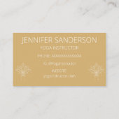 マスタードかわいらしイエローボホフローラロータスヨガ 名刺 (裏面)