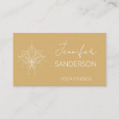 マスタードかわいらしイエローボホフローラロータスヨガ 名刺 (正面)