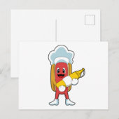 マスタードが入ったホットドッグ ポストカード (正面/裏面)