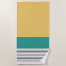 マスタードとティール(緑がかった色)柄