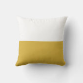 マスタードとホワイトミニマリスト半色ブロック クッション (裏面)