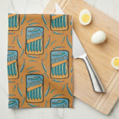 マスタードのイワシ キッチンタオル (四つ折り)