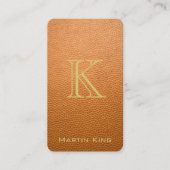 マスタードのブラウンの擬似革iPhoneのスタイル 名刺 (正面)