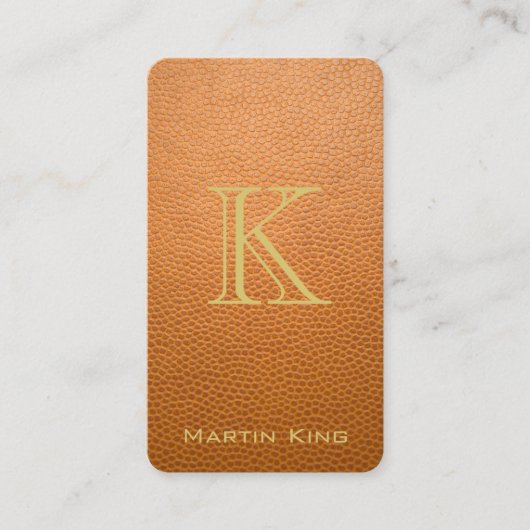 マスタードのブラウンの擬似革iPhoneのスタイル 名刺 (正面)
